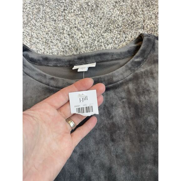 Pure Jill J. Jill Gray Velvet Kimono Sleeve Top Large Velour Soft Lagenlook NWT - Picture 3 of 8